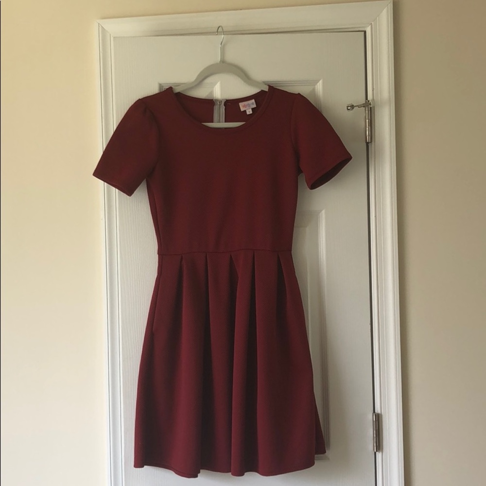 LuLaRoe Amelia Burgundy Dress